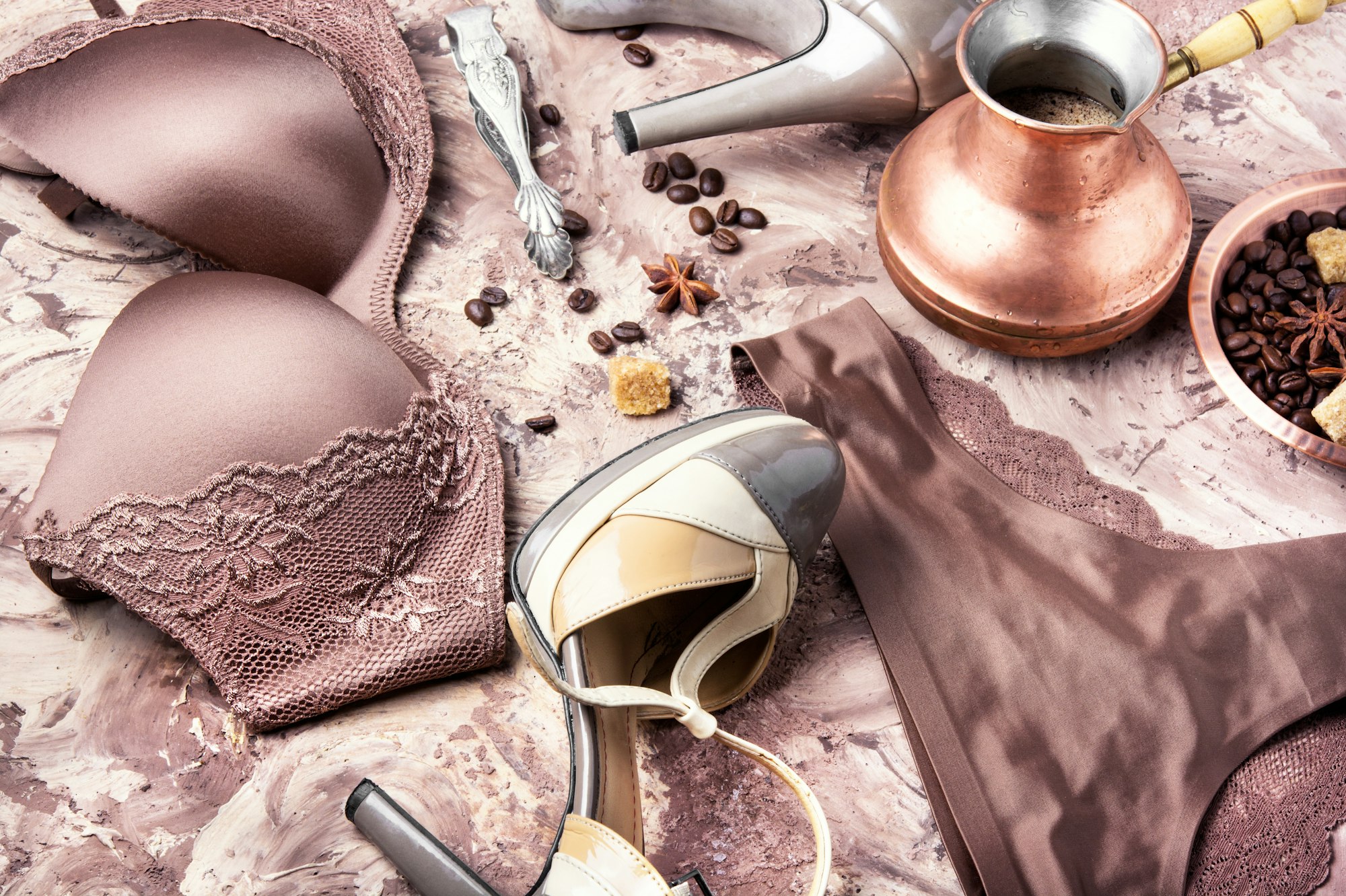 lingerie and coffee