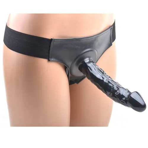 Black Hollow Strap On With Harness - Image 2