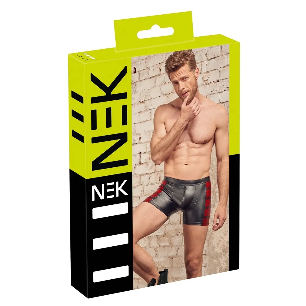 NEK Matte Look Pants In Black and Red - Image 4