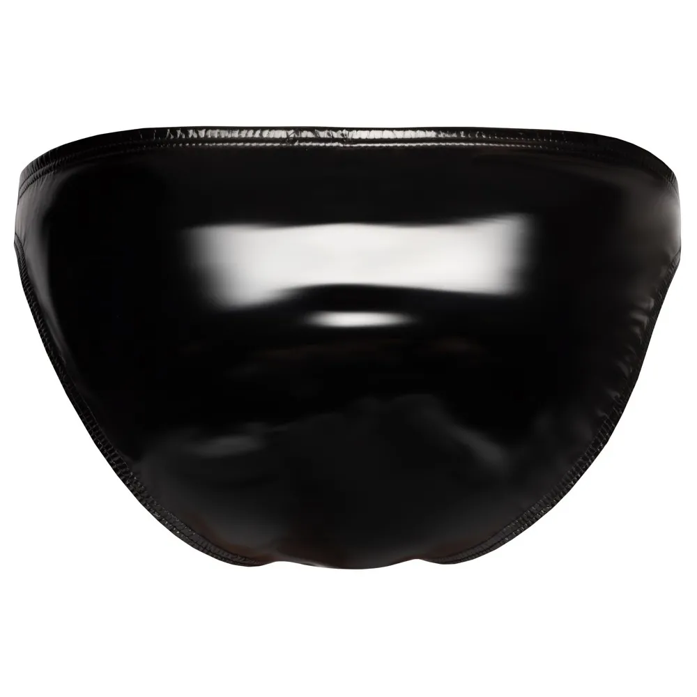 Black Level Vinyl Briefs With Zip Black - Image 4