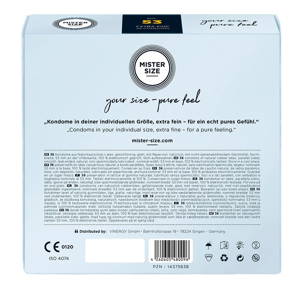 Mister Size 53mm Your Size Pure Feel Condoms 36 Pack - Image 2
