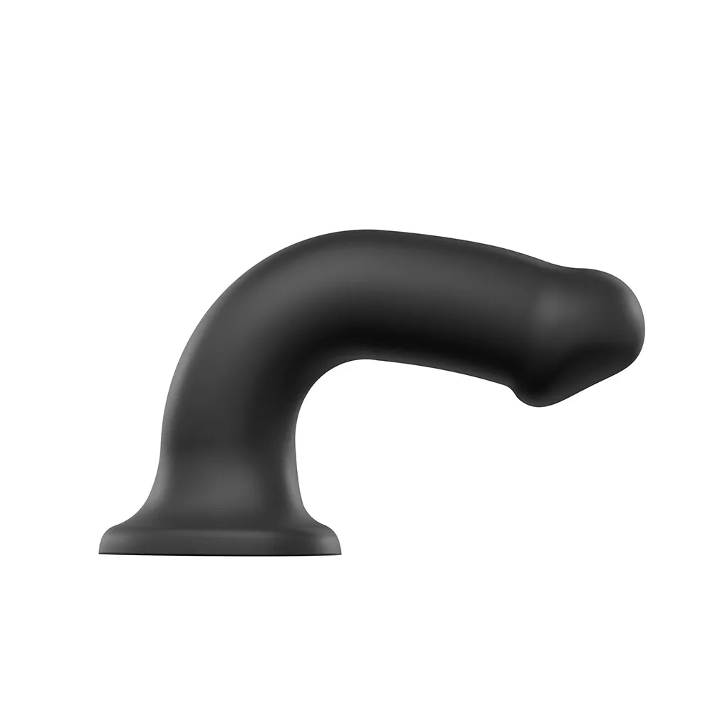 Strap On Me Silicone Dual Density Bendable Dildo Medium Black - Image 3