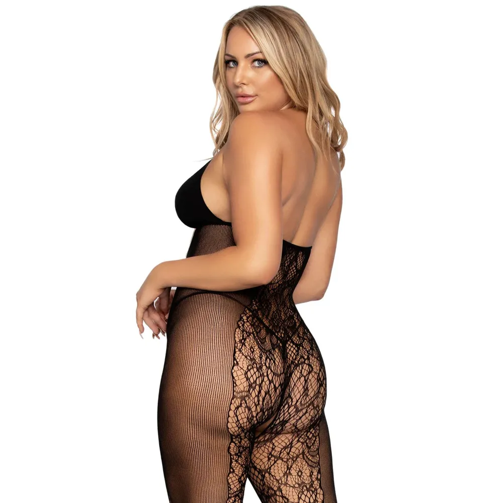 Leg Avenue Lace And Opaque Bodystocking UK 6 to 12 - Image 4