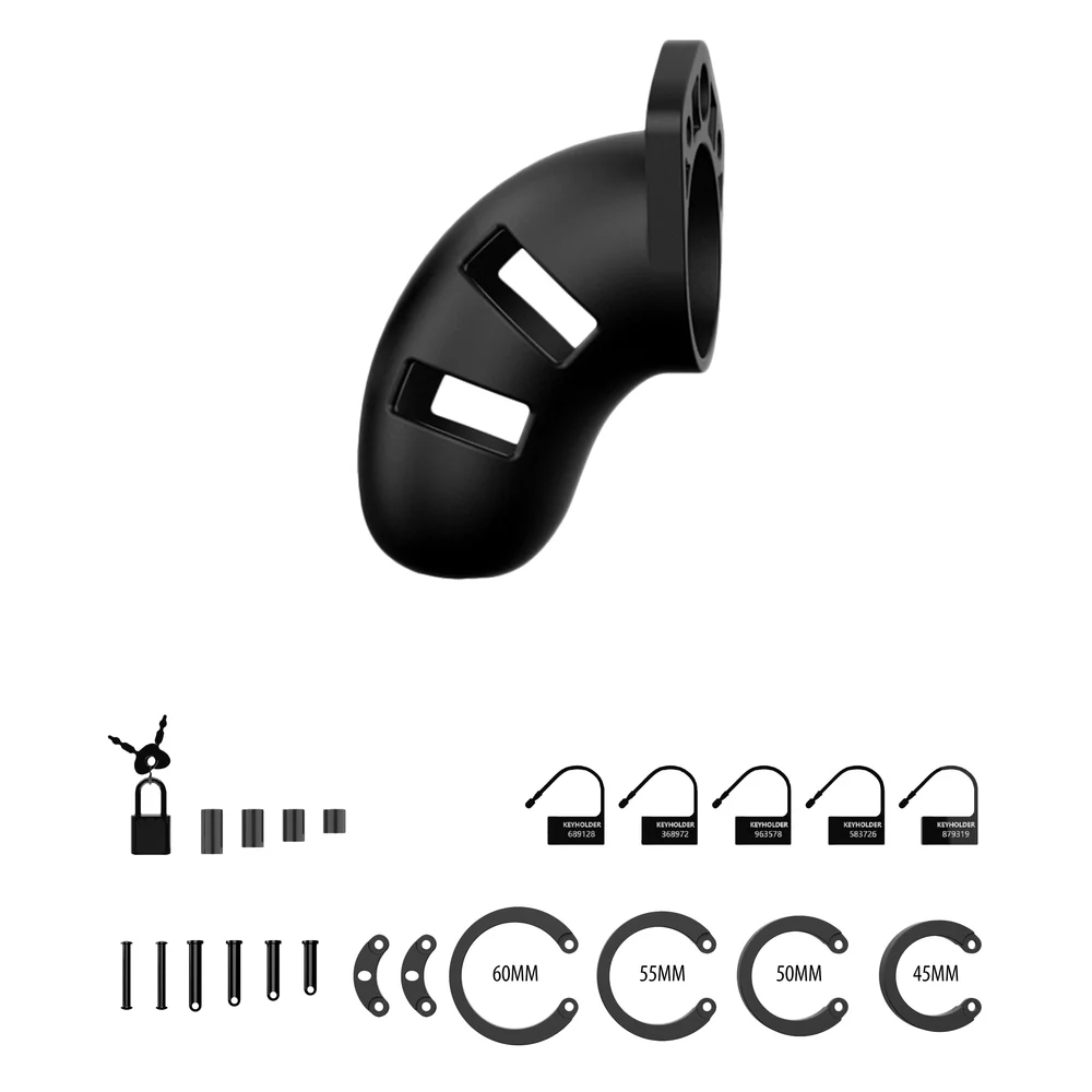 Man Cage 20 Male 3.5 Inch Black Silicone Chastity Cage - Image 3