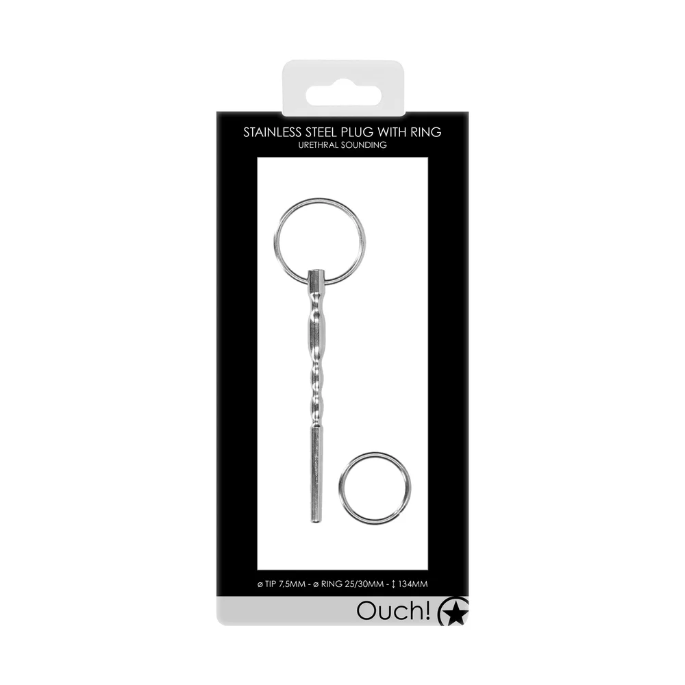 Ouch Stainless Steel Pug With Ring - Image 3