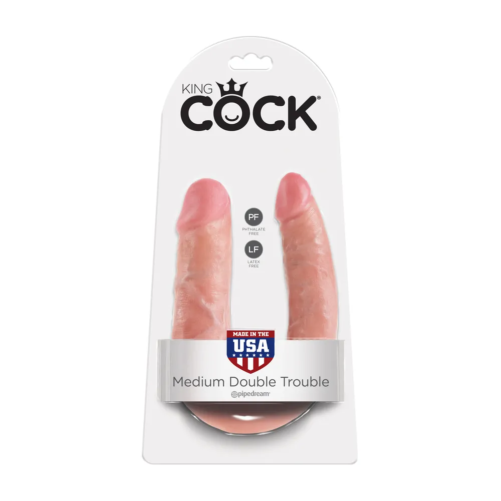 King Cock Medium Double Trouble Flesh Dildo - Image 4