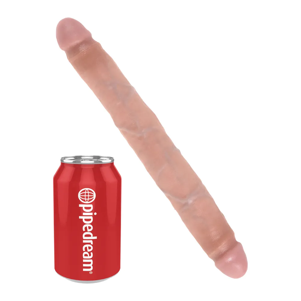 King Cock 12 Inch Slim Double Dildo Flesh - Image 2