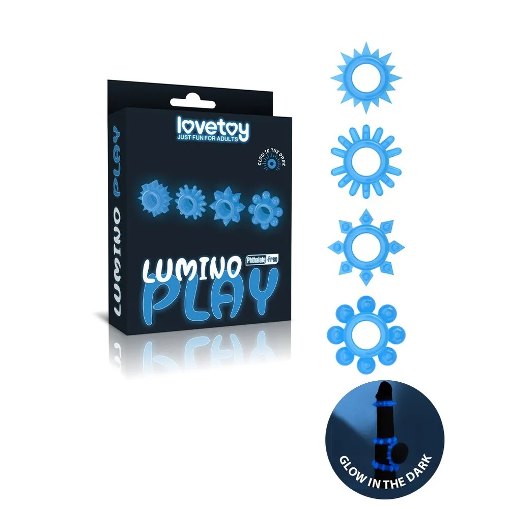 Lovetoy Glow In The Dark Lumino Play Cock Rings X4 - Image 4
