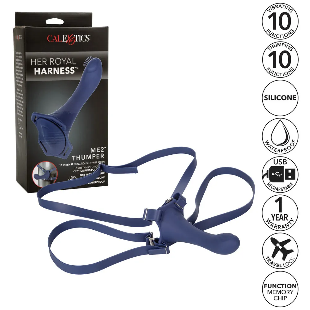 Her Royal Harness Me2 Thumper Strap On With Rechargeable Vibe - Image 4