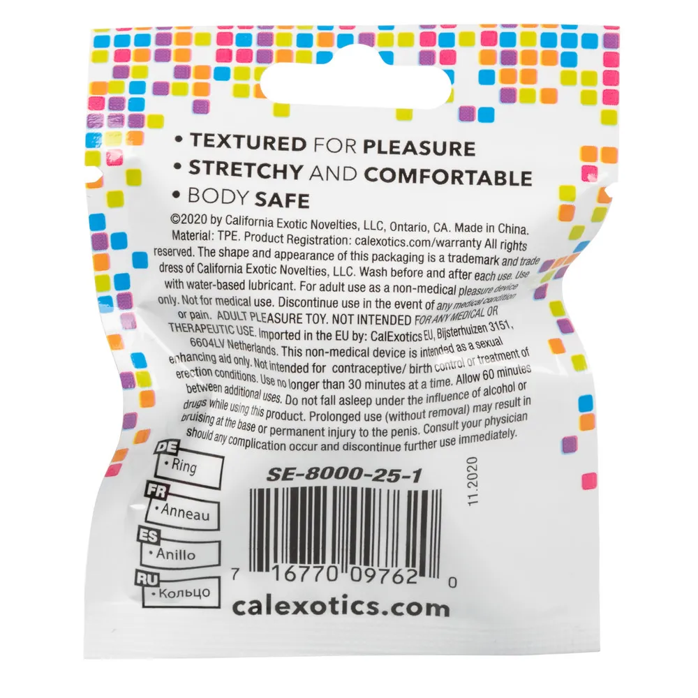 Foil Pack Assorted Textured Cock Ring 1 Supplied - Image 3