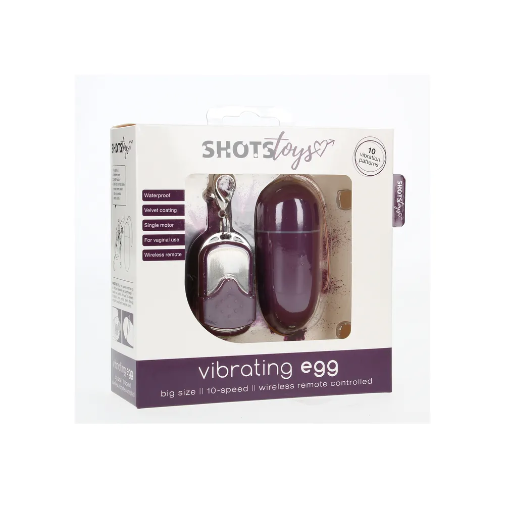 10 Speed Remote Vibrating Egg BIG Purple - Image 4